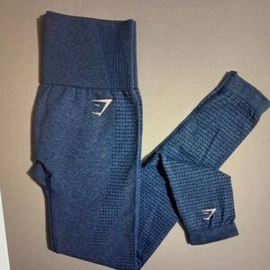 Gymshark Navy Leggings with Logo Detail